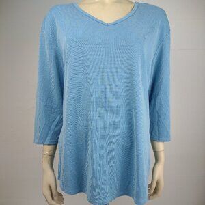 Seg'ments light blue 3/4 sleeve base layer shirt womens XL X-Large